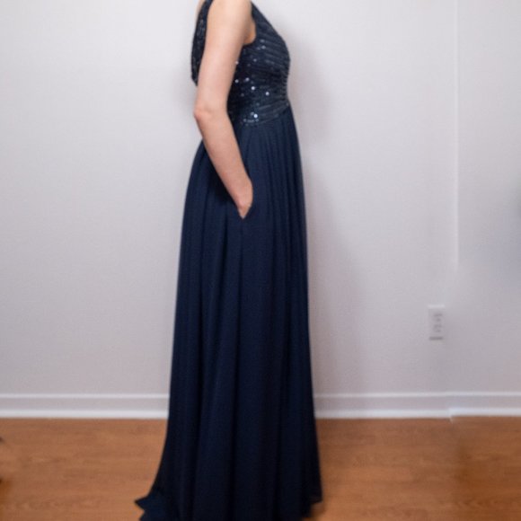Aidan Mattox blue sequin dress - Picture 5 of 6